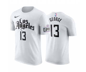 Nike Clippers #13 Paul George 2019-20 Men's White Los Angeles City Edition NBA T-Shirt