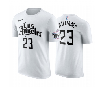 Nike Clippers #23 Lou Williams 2019-20 Men's White Los Angeles City Edition NBA T-Shirt