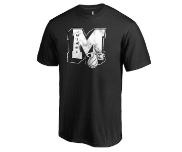 Men's Miami Heat Fanatics Branded Black Letterman T-Shirt