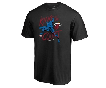 Men's Miami Heat Fanatics Branded Black Marvel Black Panther King of the Court T-Shirt
