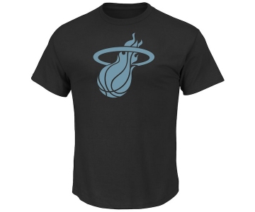 Men's Miami Heat Majestic Black Tek Patch Reflective T-Shirt