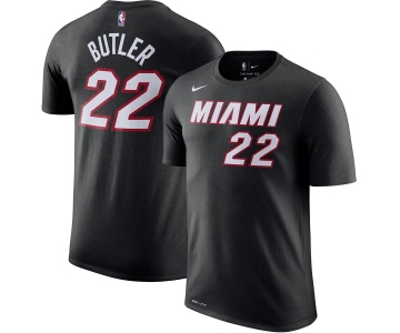 Miami Heat #22 Jimmy Butler Nike Icon Name & Number Performance T-Shirt Black