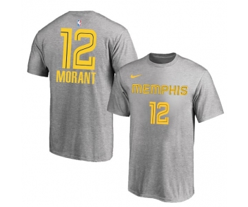 Memphis Grizzlies 12 Ja Morant Gray City Edition Nike T-Shirt