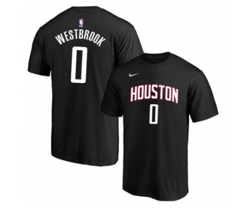 Houston Rockets 0 Russell Westbrook Black Nike T-Shirt