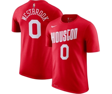 Houston Rockets #0 Russell Westbrook Nike Hardwood Classic Name & Number T-Shirt Red
