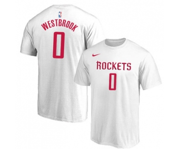 Houston Rockets 0 Russell Westbrook White Nike T-Shirt