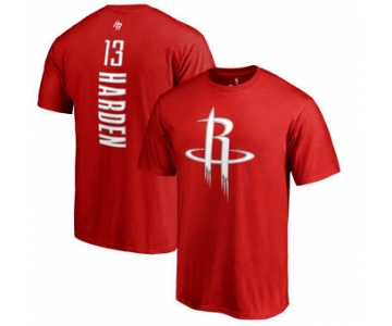 Men's Houston Rockets 13 James Harden Red Backer Name & Number T-Shirt