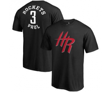 Men's Houston Rockets 3 Chris Paul Fanatics Branded Black Round About Name & Number T-Shirt