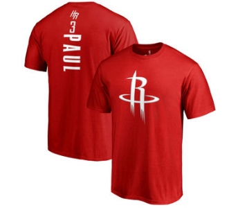 Men's Houston Rockets 3 Chris Paul Fanatics Branded Red Backer Name & Number T-Shirt