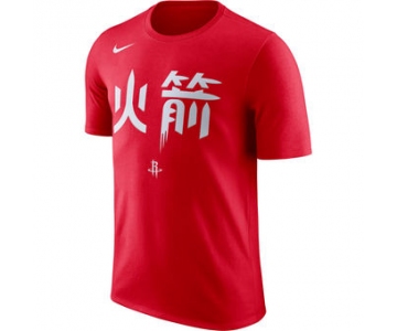 Men's Houston Rockets Nike Red City Edition Essential Performance T-Shirt