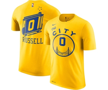 Golden State Warriors #0 D'Angelo Russell Nike Hardwood Classic Name & Number T-Shirt Gold
