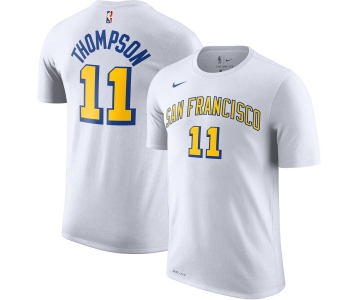 Golden State Warriors #11 Klay Thompson Nike Hardwood Classic Name & Number T-Shirt White