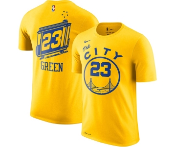 Golden State Warriors #23 Draymond Green Nike Hardwood Classic Name & Number T-Shirt Gold