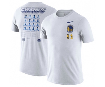 Golden State Warriors Nike 2018 NBA Finals Champions Team Roster Dri-FIT Cotton T-Shirt - White
