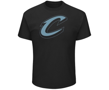 Men's Cleveland Cavaliers Majestic Black Tek Patch Reflective T-Shirt