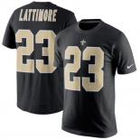 Men's New Orleans Saints 23 Marshon Lattimore Black Nike Player Pride Name & Number T-Shirt