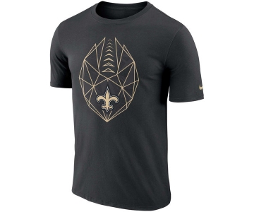 Men's New Orleans Saints Nike Black Fan Gear Icon Performance T-Shirt