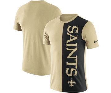 New Orleans Saints Nike Coin Flip Tri-Blend T-Shirt - GoldBlack