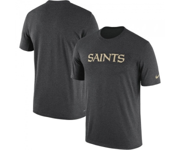 New Orleans Saints Nike Heathered Charcoal Sideline Seismic Legend T-Shirt