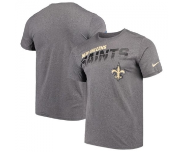 New Orleans Saints Nike Sideline Line of Scrimmage Legend Performance T Shirt Heathered Gray