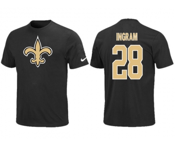 Nike New Orleans Saints #28 Mark Ingram Name & Number T-Shirt Black