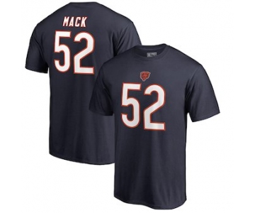 Men's Chicago Bears 52 Khalil Mack NFL Pro Line by Fanatics Branded Navy Authentic Stack Name & Number T-Shirt