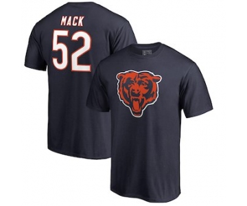 Men's Chicago Bears 52 Khalil Mack NFL Pro Line by Fanatics Branded Navy Icon Name & Number T-Shirt