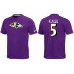 Nike Baltimore Ravens 5 Flacco Name & Number T-Shirt- Purple