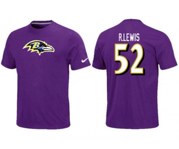 Nike Baltimore Ravens 52 R.LEWIS Name & Number T-Shirt- Purple