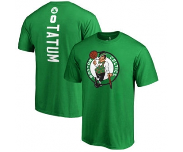 Men's Boston Celtics 0 Jayson Tatum Fanatics Branded Kelly Green Backer Name & Number T-Shirt