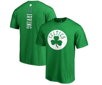 Men's Boston Celtics 11 Kyrie Irving Fanatics Branded Kelly Green St. Patrick's Day Backer Name & Number T-Shirt