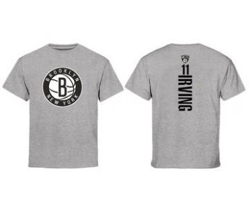 Brooklyn Nets 11 Kyrie Irving Gray T-Shirt