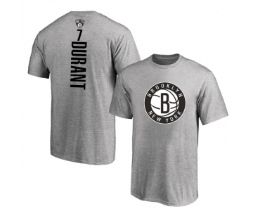 Brooklyn Nets 7 Kevin Durant Gray T-Shirt