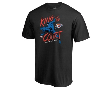 Men's Oklahoma City Thunder Fanatics Branded Black Marvel Black Panther King of the Court T-Shirt