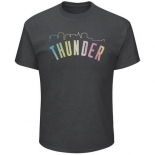 Oklahoma City Thunder Majestic Heather Charcoal Tek Patch Color Reflective Skyline T-Shirt