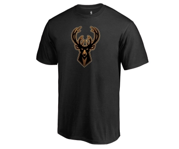 Men's Milwaukee Bucks Fanatics Branded Black Hardwood T-Shirt