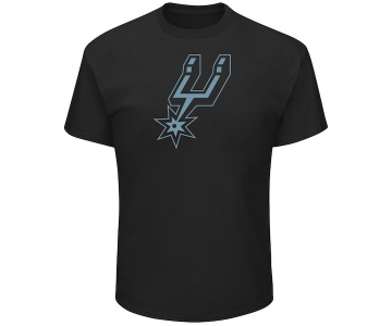 Men's San Antonio Spurs Majestic Black Tek Patch Reflective T-Shirt