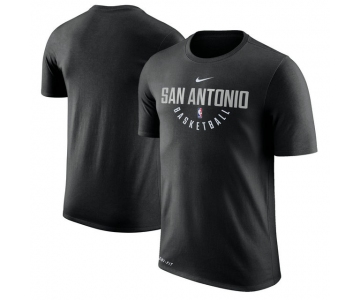 San Antonio Spurs Black Practice Performance Nike T-Shirt