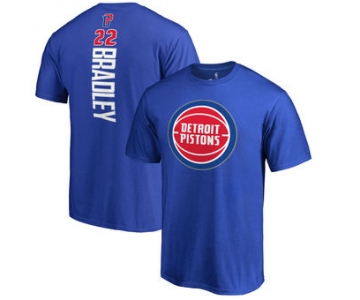 Men's Detroit Pistons 22 Avery Bradley Fanatics Branded Blue Backer Name & Number T-Shirt