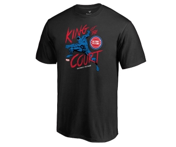 Men's Detroit Pistons Fanatics Branded Black Marvel Black Panther King of the Court T-Shirt