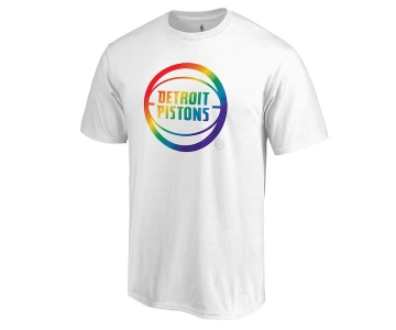 Men's Detroit Pistons White Fanatics Branded Team Pride V-Neck T-Shirt