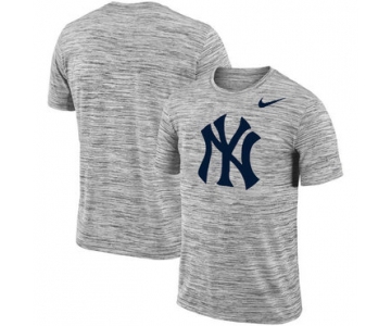 New York Yankees Nike Heathered Black Sideline Legend Velocity Travel Performance T-Shirt