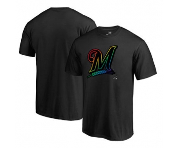 Men's Milwaukee Brewers Fanatics Branded Black Big Tall Pride T Shirt