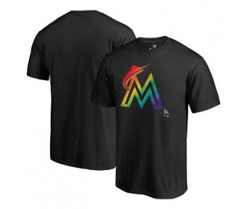 Men's Miami Marlins Fanatics Branded Black Big & Tall Pride T Shirt