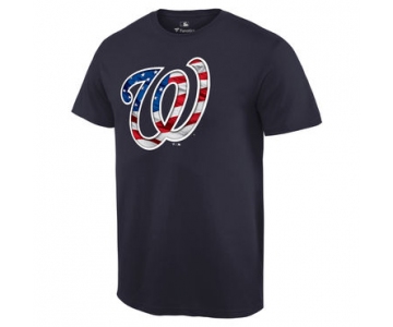 Men's Washington Nationals Navy Banner Wave T Shirt