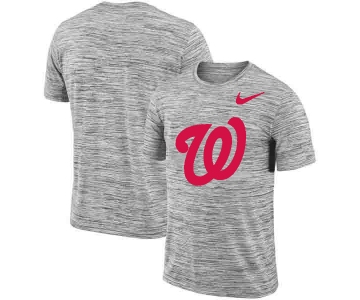 Washington Nationals Nike Heathered Black Sideline Legend Velocity Travel Performance T-Shirt