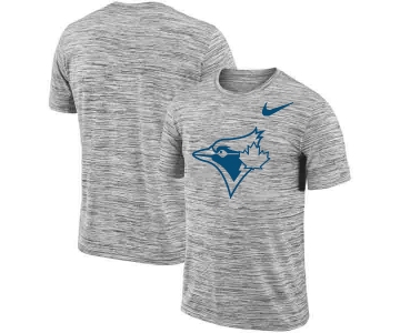 Toronto Blue Jays Nike Heathered Black Sideline Legend Velocity Travel Performance T-Shirt