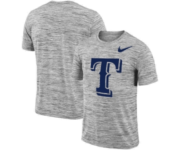 Texas Rangers Nike Heathered Black Sideline Legend Velocity Travel Performance T-Shirt