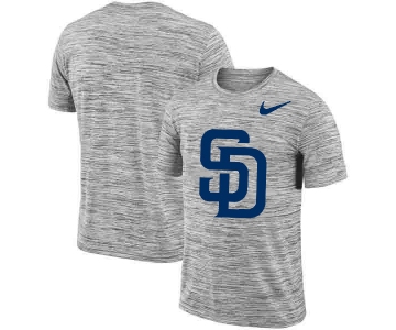 San Diego Padres Nike Heathered Black Sideline Legend Velocity Travel Performance T-Shirt