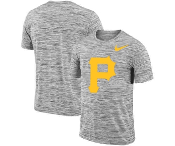 Pittsburgh Pirates Nike Heathered Black Sideline Legend Velocity Travel Performance T-Shirt